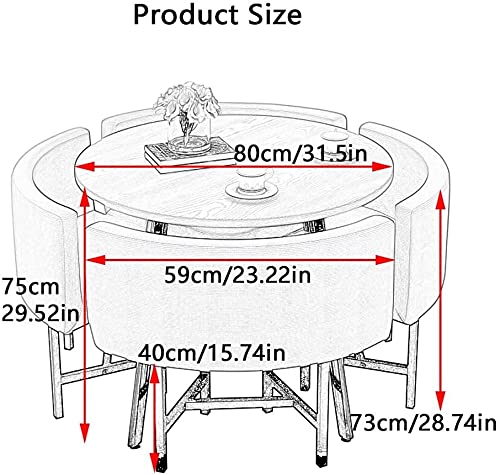 【Furniture】【BS】Kitchen Dining Table Set Round Dining Table Set for Home, Home Furniture Set 1 Table 4 Chairs
