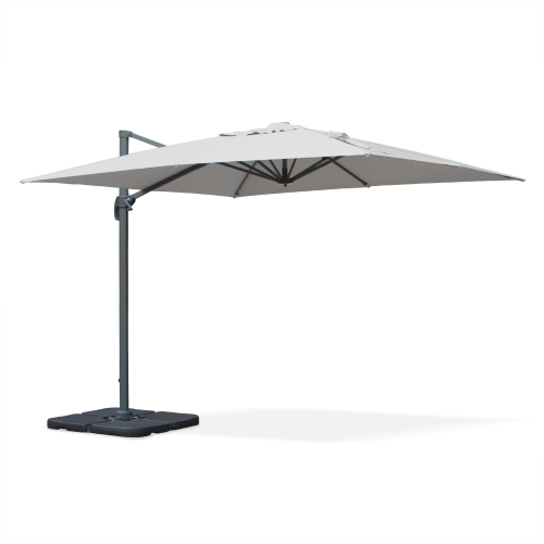 Grey 3m Square Rotating 360 Degree Cantilever Parasol