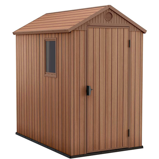 KETER DARWIN 4x6 SHED GARDEN STORAGE BROWN