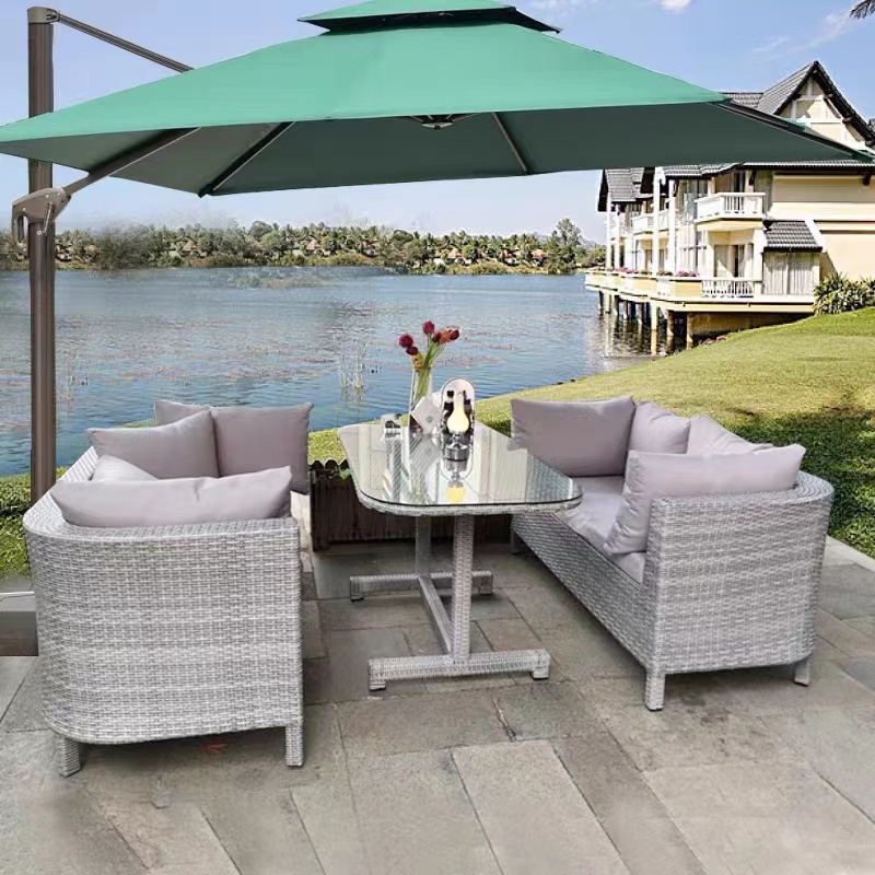 Two double chairs with cushion + table set for limited time limited sale at low price