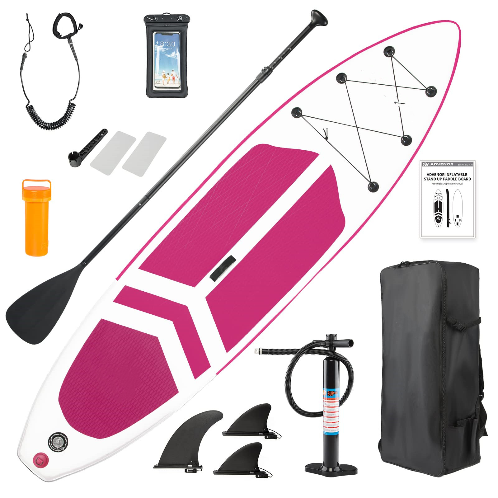 ADVENOR Paddle Board 11'x33 x6 Extra Wide Inflatable Stand Up Paddle Board with SUP Accessories Including Adjustable Paddle,Backpack,Waterproof Bag,Leash,and Hand Pump,Repair Kit