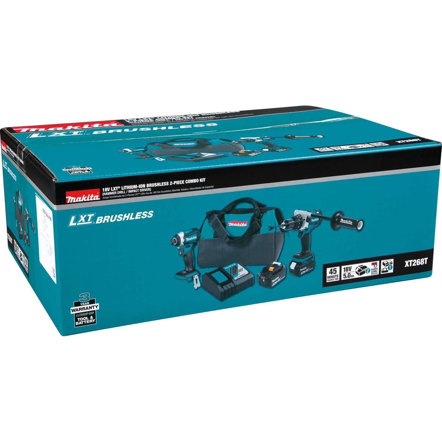 XT268T 18V LXT lithium ion brushless cordless 2-piece combo set (5.0Ah)