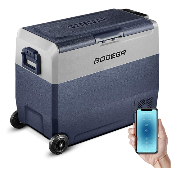 BODEGA 12 Volt Refrigerator Portable Freezer, Car Fridge Dual Zone APP Control -4℉-68℉ RV Electric Compressor Cooler, 12/24V DC and 100-240V AC for Outdoor, Camping, Travel,Vehicles