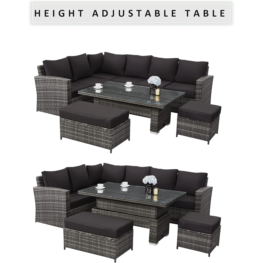 GOODS EMPORIUM 9-seater rattan garden furniture set