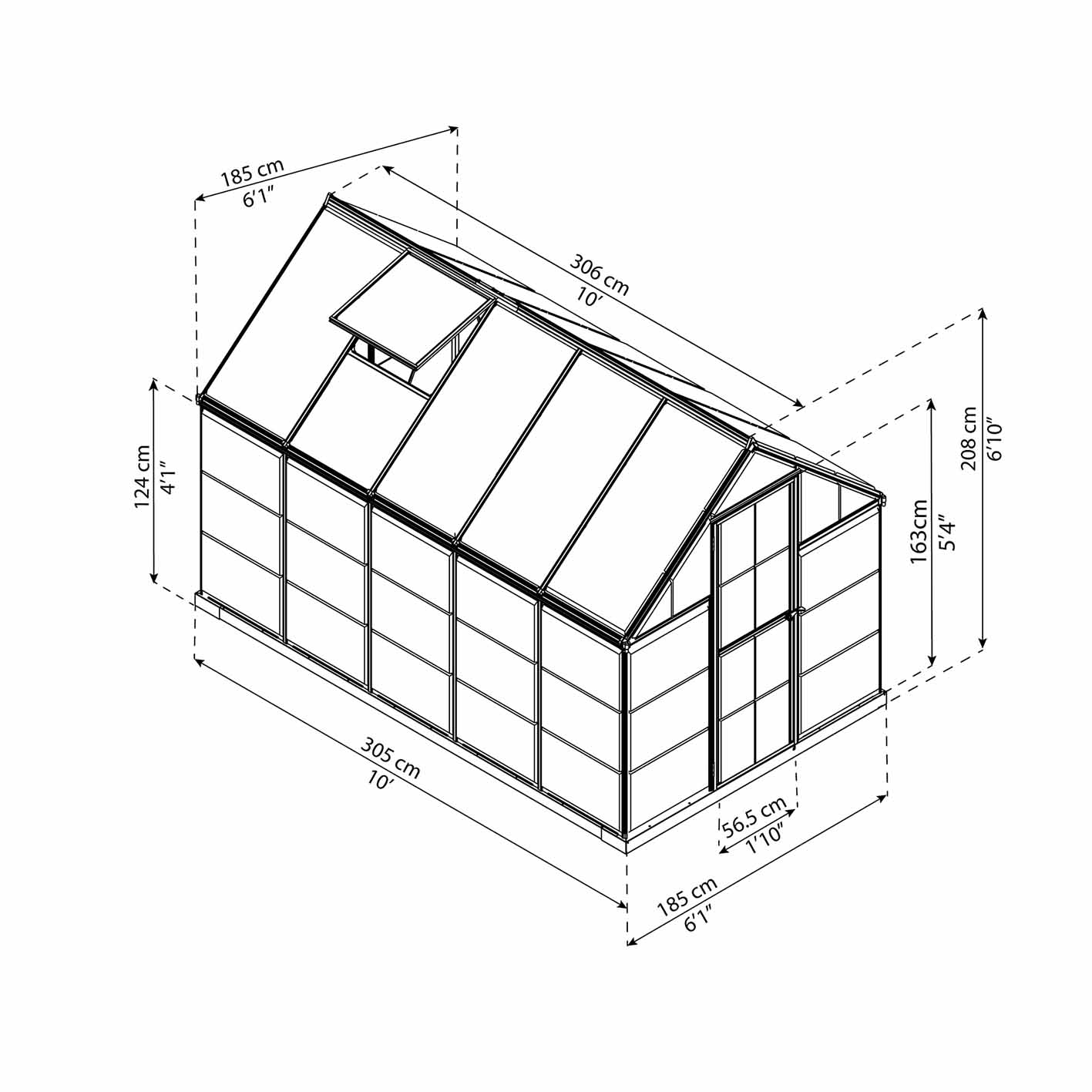Palram Canopia Hybrid Greenhouse 6x12 Green