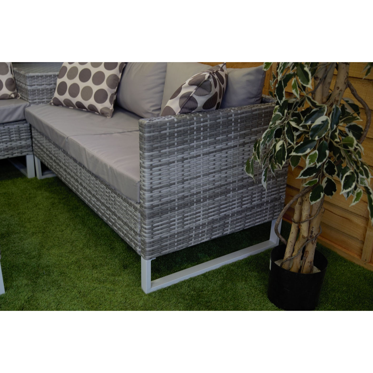 VENUS CORNER SOFA SET WITH STORAGE AND FIRE PIT COFFEE TABLE